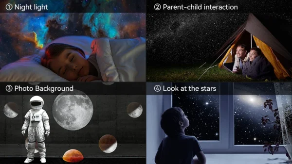 Night Light Galaxy Projector Starry Sky Projector 360° Rotate Planetarium Lamp For Kids Bedroom Valentines Day Gift Wedding Deco - Image 15