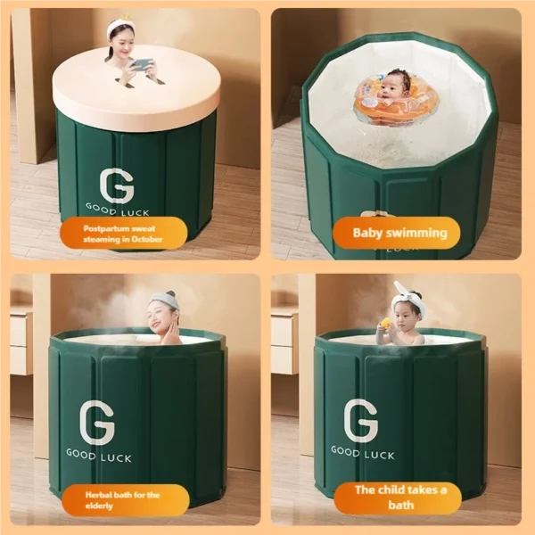 Bathing Tub for Adults, Foldable Bath Tub for Home use, Full Bbody Bath Tub, Shower Basin, Free Installation Ice bathtub - Image 3