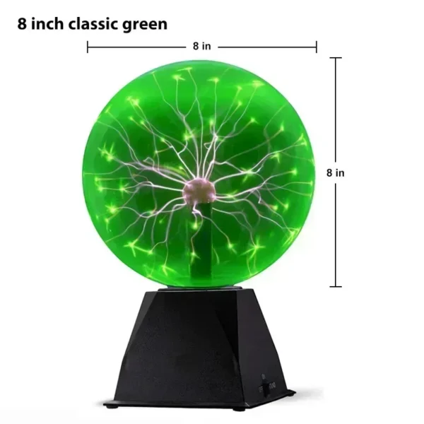 8 Inch Sound Control Magic Plasma Ball Lamp LED Night Light Atmosphere Touch Glass Plasma Light Christmas Party Decor Lighting - Image 7