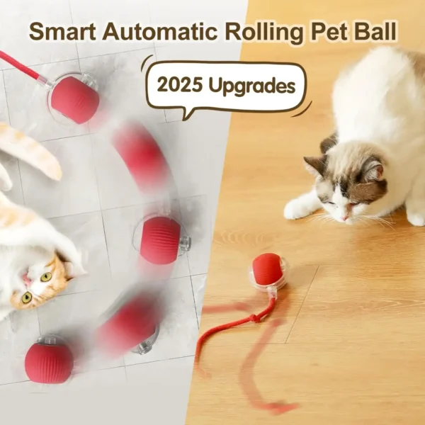 Cat Interactive Ball Toy, Automatic Rolling Ball with Tail, Rechargeable Smart Pet Interactive Toy, Intelligent Mouse for Cat - Image 25