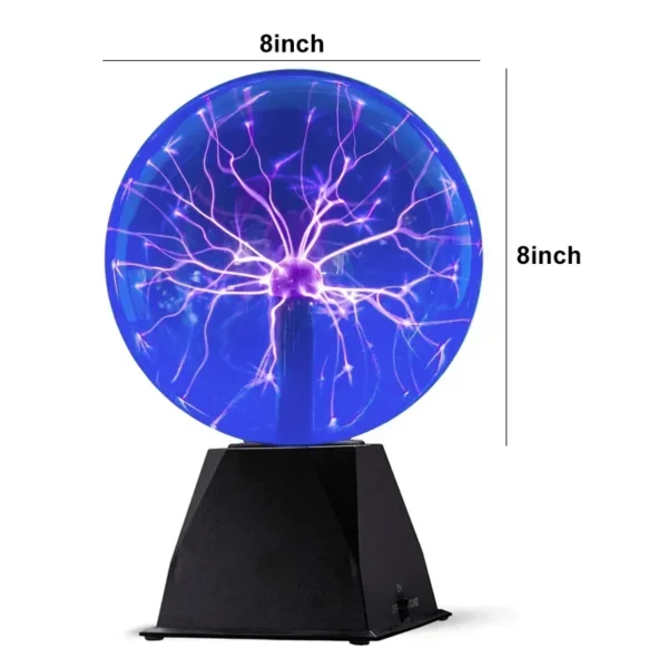 8 Inch Sound Control Magic Plasma Ball Lamp LED Night Light Atmosphere Touch Glass Plasma Light Christmas Party Decor Lighting - Image 28