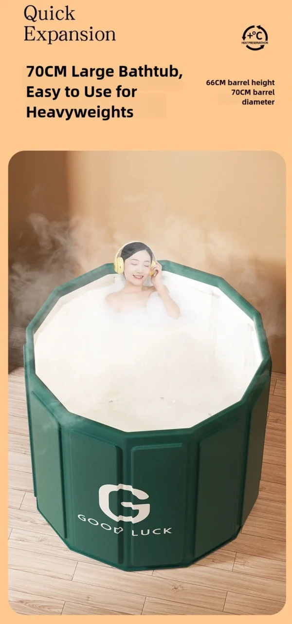 Bathing Tub for Adults, Foldable Bath Tub for Home use, Full Bbody Bath Tub, Shower Basin, Free Installation Ice bathtub - Image 13