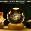 USB Night Light LED Crystal Ball 3D Moon Planet Galaxy Decor for Home Table Lamp Table Lamp Party Toys for Kids Adult Xmas Gifts