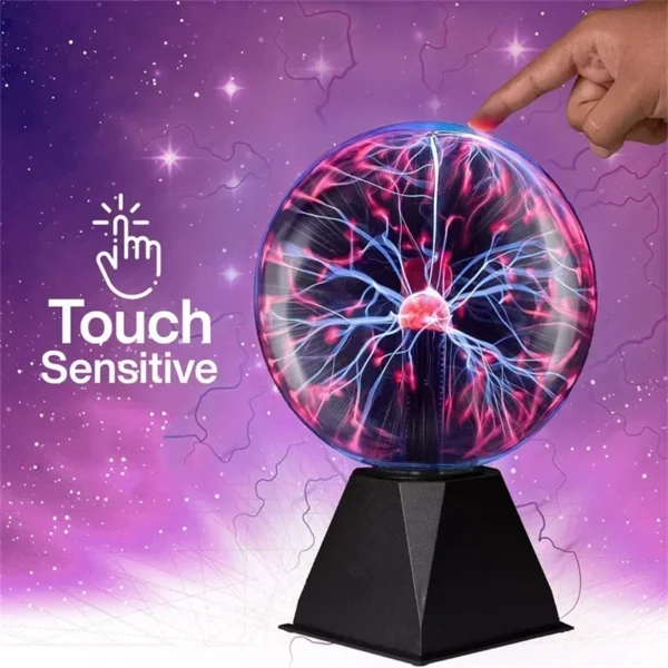8 Inch Sound Control Magic Plasma Ball Lamp LED Night Light Atmosphere Touch Glass Plasma Light Christmas Party Decor Lighting - Image 2
