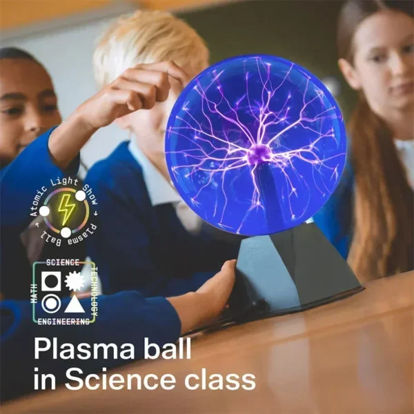8 Inch Sound Control Magic Plasma Ball Lamp LED Night Light Atmosphere Touch Glass Plasma Light Christmas Party Decor Lighting - Image 29
