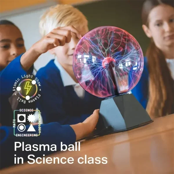 8 Inch Sound Control Magic Plasma Ball Lamp LED Night Light Atmosphere Touch Glass Plasma Light Christmas Party Decor Lighting - Image 17