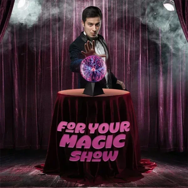 8 Inch Sound Control Magic Plasma Ball Lamp LED Night Light Atmosphere Touch Glass Plasma Light Christmas Party Decor Lighting - Image 6