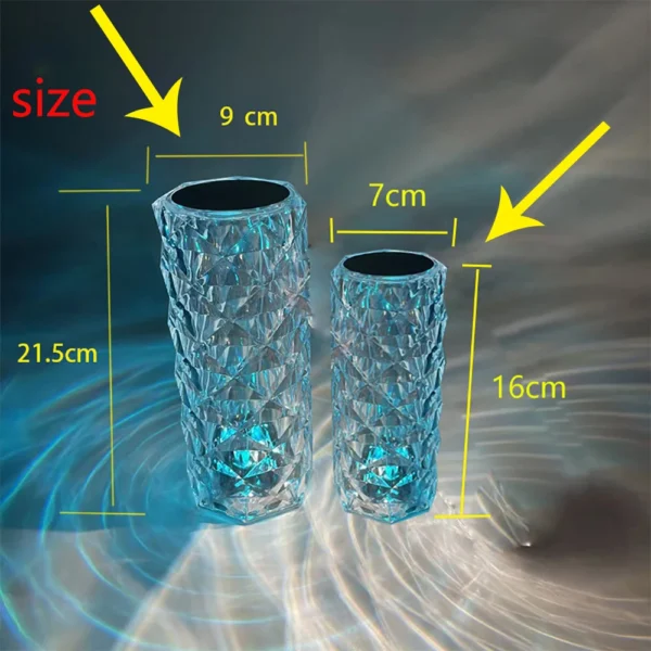 LED Night Light Crystal Touch Rose Table Lamp Rechargeable 16 Colour Romantic Table Lamp Bedroom Bedside Living Room Decoration - Image 9