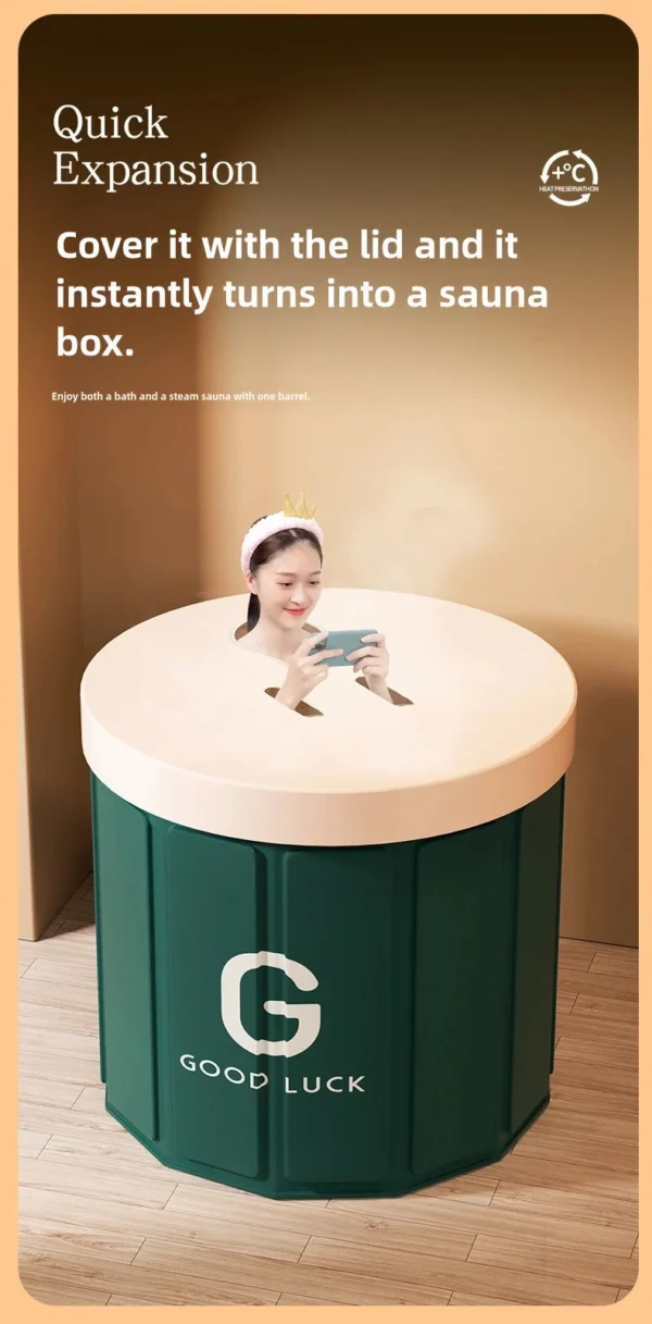 Bathing Tub for Adults, Foldable Bath Tub for Home use, Full Bbody Bath Tub, Shower Basin, Free Installation Ice bathtub - Image 14
