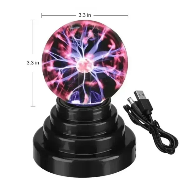 8 Inch Sound Control Magic Plasma Ball Lamp LED Night Light Atmosphere Touch Glass Plasma Light Christmas Party Decor Lighting - Image 11