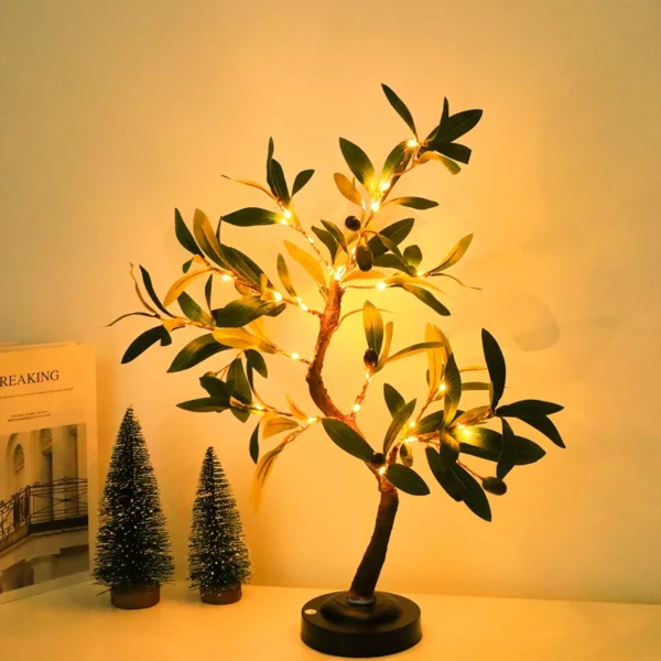 LED Tree Lights, Green Atmosphere Light, Battery Table lamps, for Indoor Living Room Bedroom Camping Summer Home Decor - Image 8