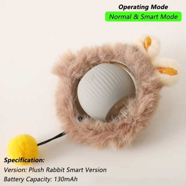 Cat Interactive Ball Toy, Automatic Rolling Ball with Tail, Rechargeable Smart Pet Interactive Toy, Intelligent Mouse for Cat - Image 9
