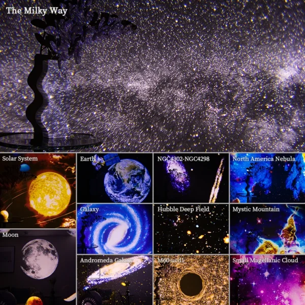 Night Light Galaxy Projector Starry Sky Projector 360° Rotate Planetarium Lamp For Kids Bedroom Valentines Day Gift Wedding Deco - Image 2