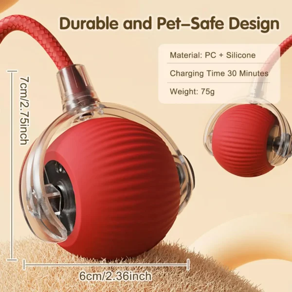 Cat Interactive Ball Toy, Automatic Rolling Ball with Tail, Rechargeable Smart Pet Interactive Toy, Intelligent Mouse for Cat - Image 24
