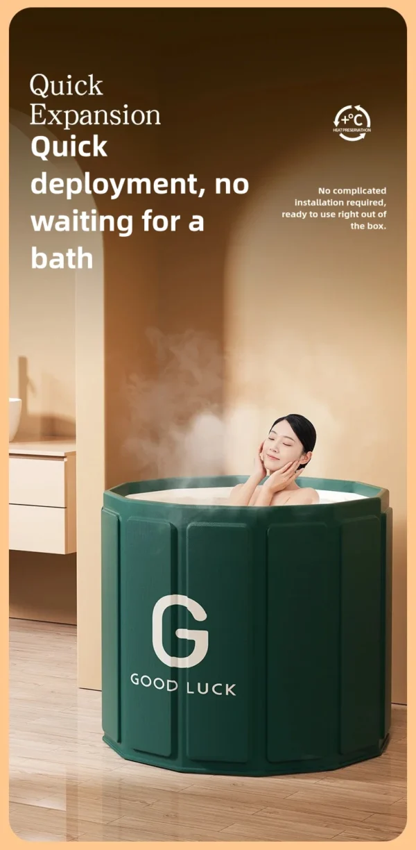 Bathing Tub for Adults, Foldable Bath Tub for Home use, Full Bbody Bath Tub, Shower Basin, Free Installation Ice bathtub - Image 9