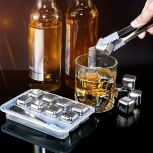4/6/8PCS Stainless Steel Ice Cubes Set Reusable Chilling Stones for Whiskey Wine Wine Cooling Cube Chilling Rock Party Bar Tool