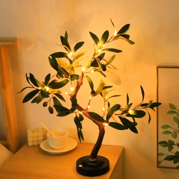 LED Tree Lights, Green Atmosphere Light, Battery Table lamps, for Indoor Living Room Bedroom Camping Summer Home Decor - Image 9