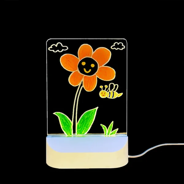 LED Lights Acrylic Message Board Erasable USB Drawing Board Bedroom Night Light Birthday Gift - Image 16