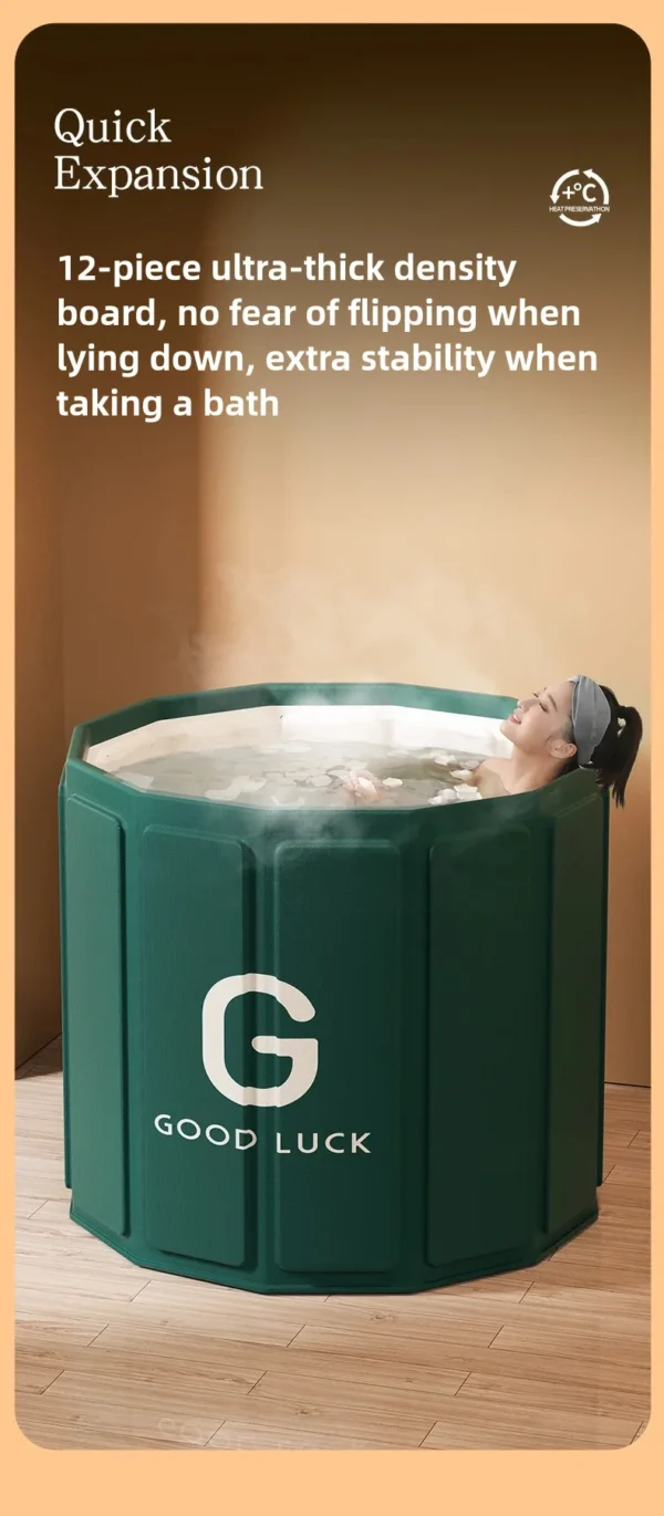 Bathing Tub for Adults, Foldable Bath Tub for Home use, Full Bbody Bath Tub, Shower Basin, Free Installation Ice bathtub - Image 12
