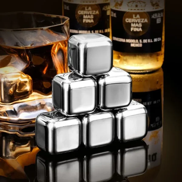 4/6/8PCS Stainless Steel Ice Cubes Set Reusable Chilling Stones for Whiskey Wine Wine Cooling Cube Chilling Rock Party Bar Tool - Image 23