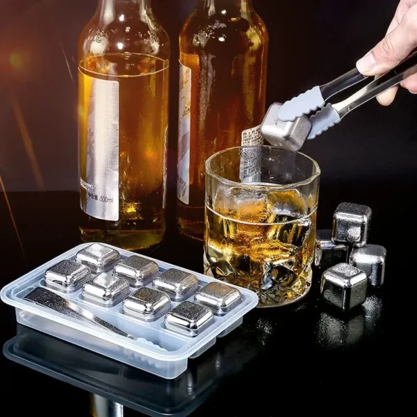 4/6/8PCS Stainless Steel Ice Cubes Set Reusable Chilling Stones for Whiskey Wine Wine Cooling Cube Chilling Rock Party Bar Tool - Image 18