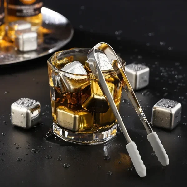 4/6/8PCS Stainless Steel Ice Cubes Set Reusable Chilling Stones for Whiskey Wine Wine Cooling Cube Chilling Rock Party Bar Tool - Image 19