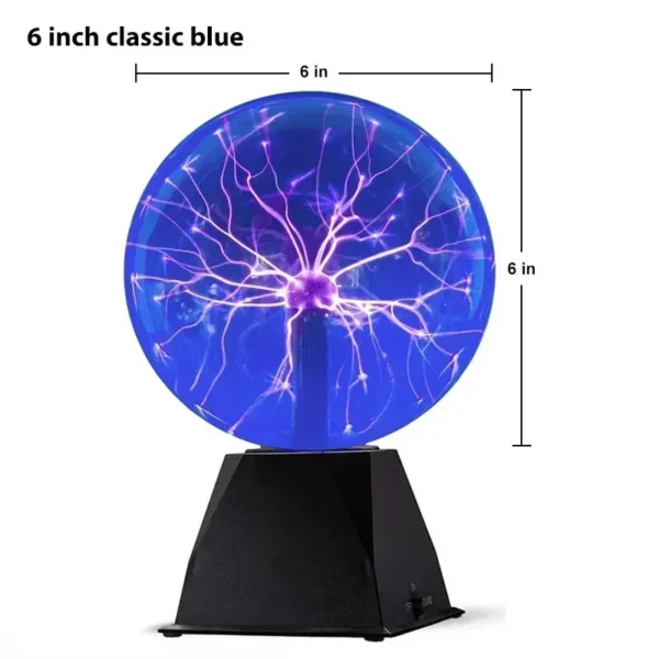 8 Inch Sound Control Magic Plasma Ball Lamp LED Night Light Atmosphere Touch Glass Plasma Light Christmas Party Decor Lighting - Image 10