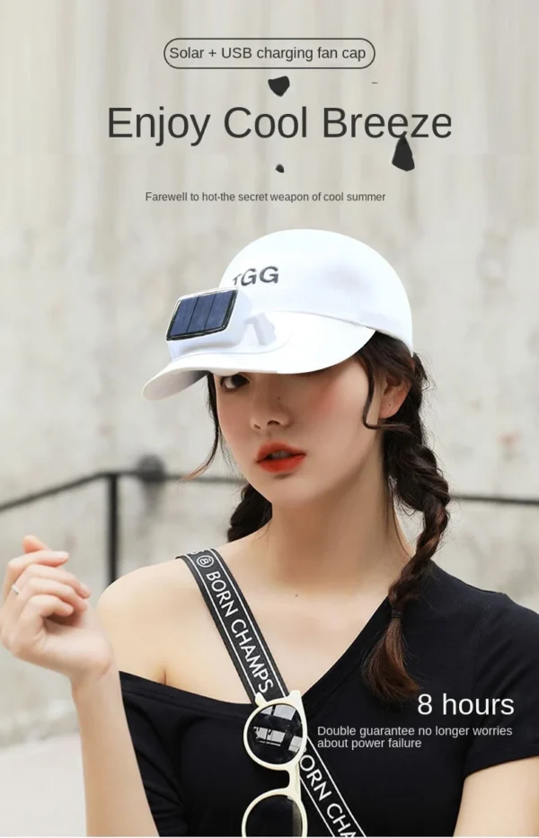 Men Women Hat Solar Energy&USB Charging Fan CapBaseball Hats with Cooling Fan Sun Protection Casual Outdoor - Image 7
