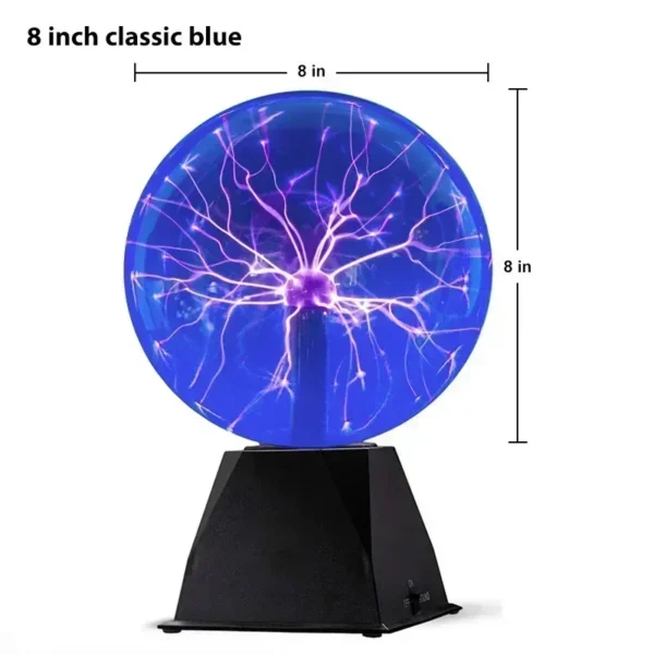 8 Inch Sound Control Magic Plasma Ball Lamp LED Night Light Atmosphere Touch Glass Plasma Light Christmas Party Decor Lighting - Image 9