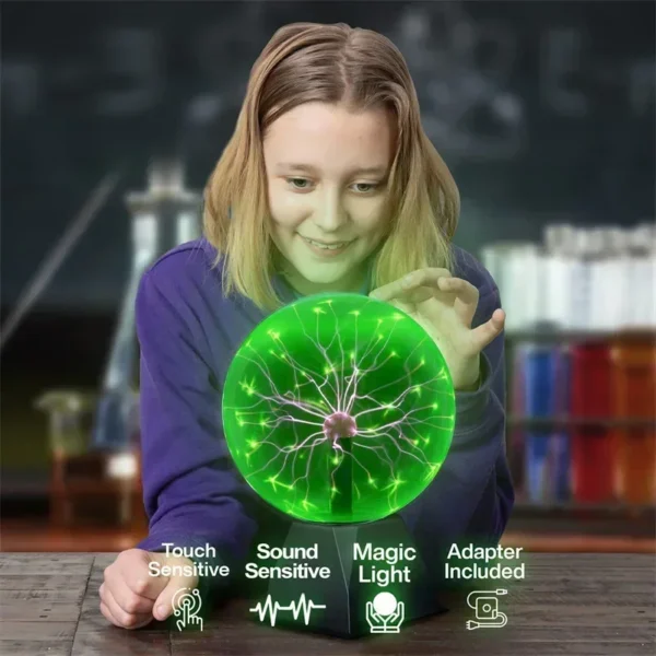 8 Inch Sound Control Magic Plasma Ball Lamp LED Night Light Atmosphere Touch Glass Plasma Light Christmas Party Decor Lighting - Image 34