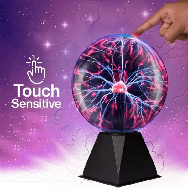 8 Inch Sound Control Magic Plasma Ball Lamp LED Night Light Atmosphere Touch Glass Plasma Light Christmas Party Decor Lighting - Image 18