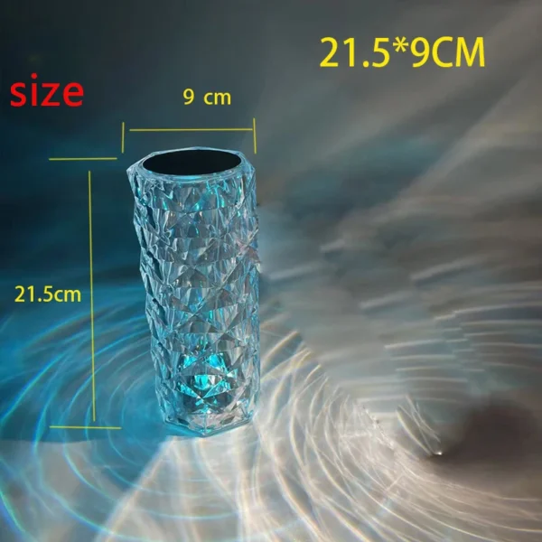 LED Night Light Crystal Touch Rose Table Lamp Rechargeable 16 Colour Romantic Table Lamp Bedroom Bedside Living Room Decoration - Image 7