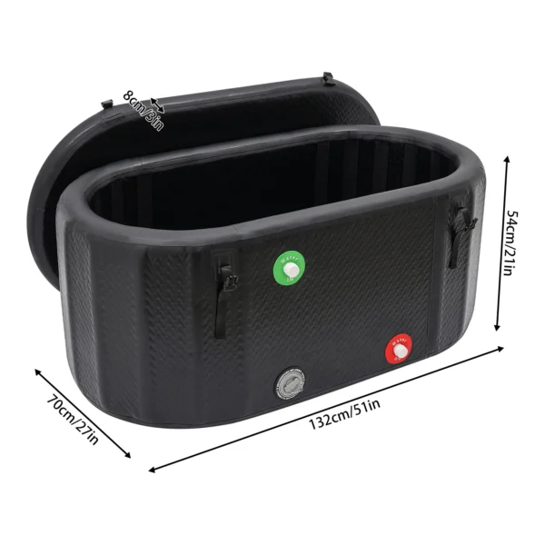 132*70cm Ice Bath Tub Cold Water Therapy Plunge Tub for Athletes Outdoor Ice Barrel Plunge Pool Inflatable Folding Bathtub - Image 5