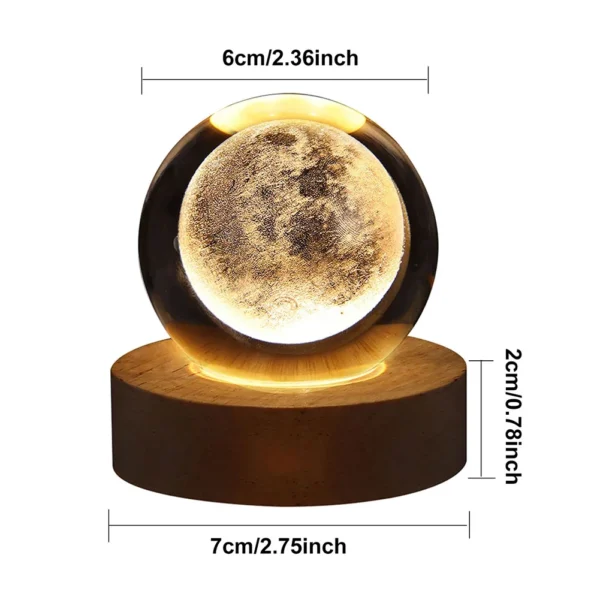 USB Night Light LED Crystal Ball 3D Moon Planet Galaxy Decor for Home Table Lamp Table Lamp Party Toys for Kids Adult Xmas Gifts - Image 18